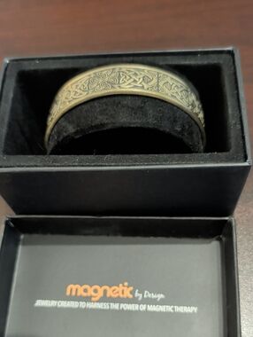 Magnetic By Design Brass-Tone Cuff Bracelet -